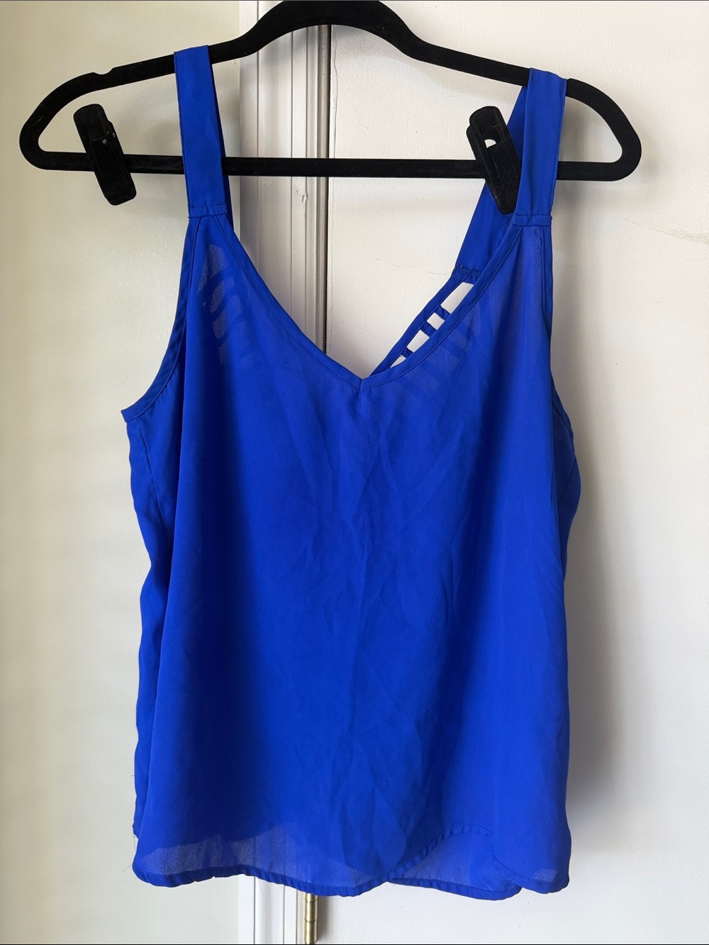 Charlotte Russe Royal Blue V-Neck Strappy Tank Top